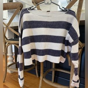 Free people cropped striped sweater, size XS, lightly worn